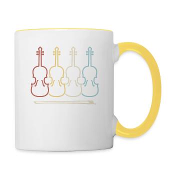 Musique de violoniste - Mug contrasté - blanc/jaune - Droite