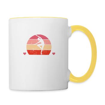 Christliche Turnerin Gymnastik in meinen Adern - Tasse zweifarbig - Weiß/Gelb - Rechts