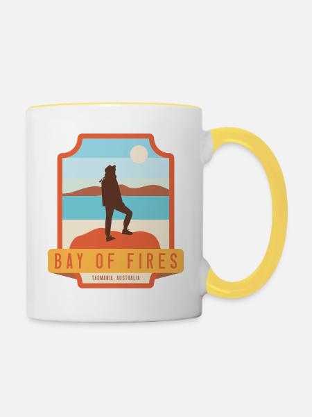 Bay of Fires - Tasmanien, Australien - Tasse zweifarbig - Weiß/Gelb