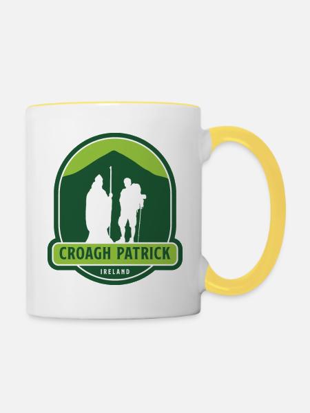 Croagh Patrick - Irland - Tasse zweifarbig - Weiß/Gelb