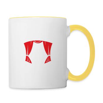 Theatre is my sport for musical fans - Contrasting Mug - white/yellow - Right