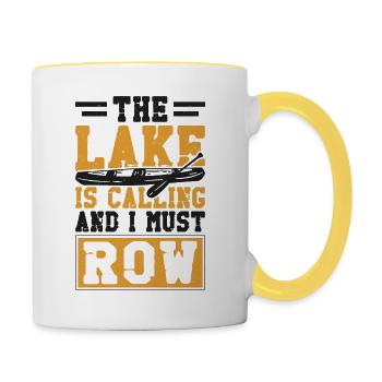 Canoe Canoeing Vintage The Lake Is - Contrasting Mug - white/yellow - Right
