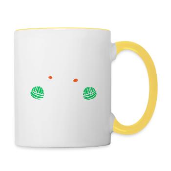 Stop Stressing Meow Cute Cat Lover T-Shirt - Contrasting Mug - white/yellow - Right