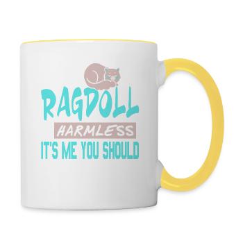 My Ragdoll Is Harmless It’s Me You Should Worry - Tasse zweifarbig - Weiß/Gelb - Rechts