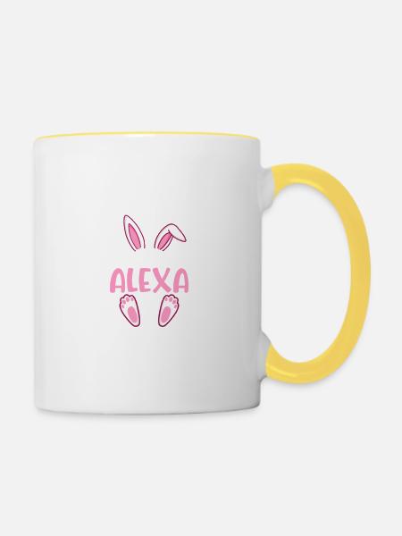 ALEXA Easter - Tasse zweifarbig - Weiß/Gelb