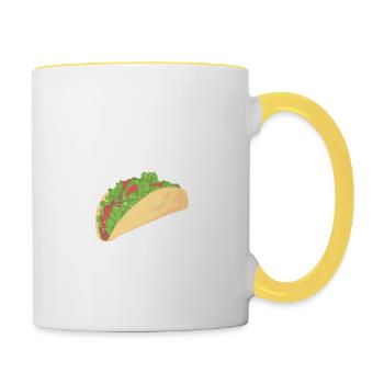 Funny Mexican Running Taco Jogging Run Now - Contrasting Mug - white/yellow - Right
