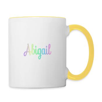 ABIGAIL Rainbow Minimalist Cursive - Contrasting Mug - white/yellow - Right