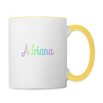 ADRIANA Rainbow Minimalist Cursive - Contrasting Mug - white/yellow - Right
