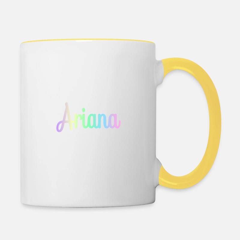 ARIANA Rainbow Minimalist Cursive - Tasse zweifarbig - Weiß/Gelb