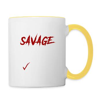 Level of Savage: ALEXA Checkmark Novelty Custom Na - Contrasting Mug - white/yellow - Right
