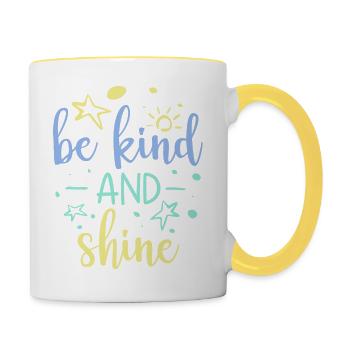 Freundlichkeit Statement Vorbild Geschenk - Tasse zweifarbig - Weiß/Gelb - Rechts
