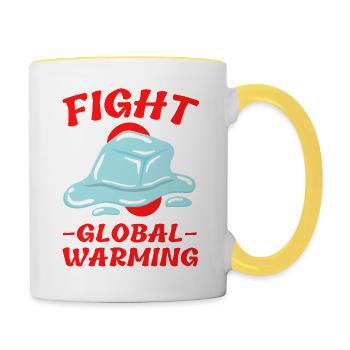 Fight Global Warming - Mug contrasté - blanc/jaune - Droite