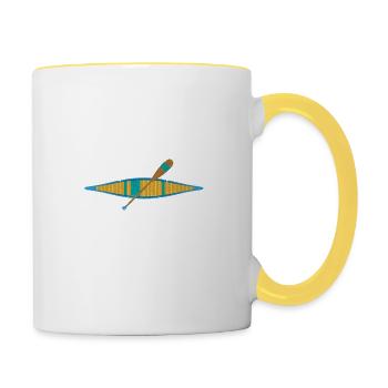 Lustiges Kajak Kajakfahren Wenn Sie das lesen - Tasse zweifarbig - Weiß/Gelb - Rechts