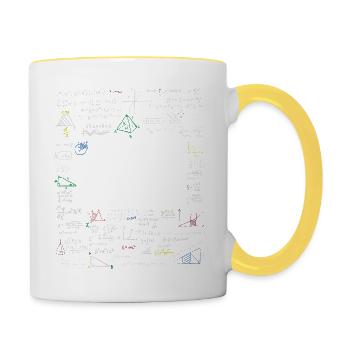 Square Root of 36 6TH Funny Math Birthday - Contrasting Mug - white/yellow - Right