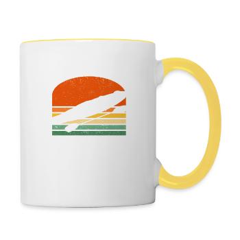Home is where the dog and kayak are kayak - Contrasting Mug - white/yellow - Right