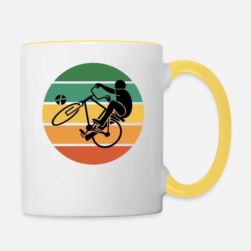 Radball rétro - Mug contrasté - blanc/jaune