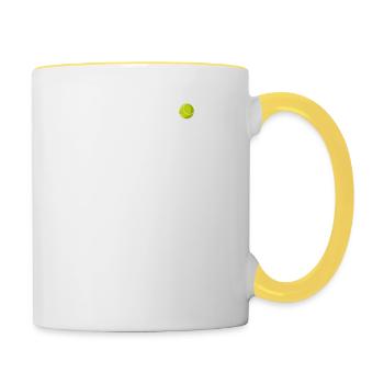 Tennis- Geschenkidee für Tennisfan - Tasse zweifarbig - Weiß/Gelb - Rechts