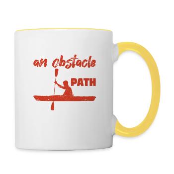 Fun Kayaking Canoeing When Life - Contrasting Mug - white/yellow - Right