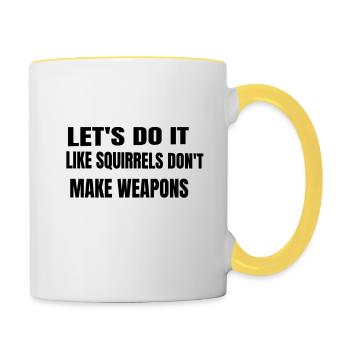 fun sayings joke pride peace symbol cool statement - Contrasting Mug - white/yellow - Right