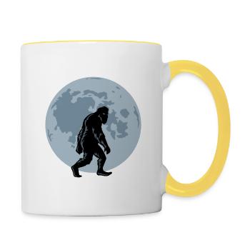 Promenade nocturne Bigfoot - Mug contrasté - blanc/jaune - Droite