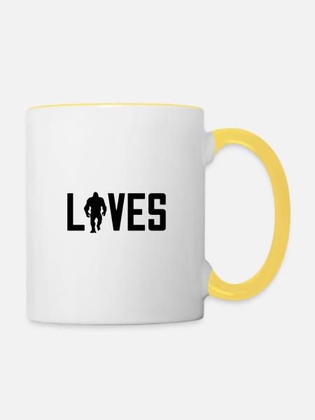 Bigfoot lebt Matter - Tasse zweifarbig - Weiß/Gelb