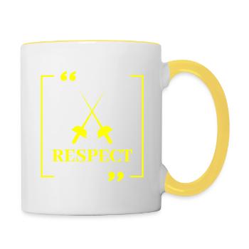 Sabre Fencing - Ideal for a Fencing Fan - Contrasting Mug - white/yellow - Right