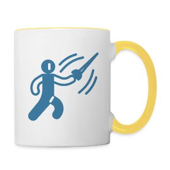 Sabre Fencing - Ideal for a Fencing Fan - Contrasting Mug - white/yellow - Right