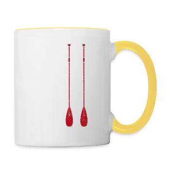 Funny Rowing Art US America Flag Coxswain Row Crew - Contrasting Mug - white/yellow - Right