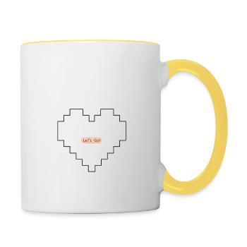 kayak pixel start - Mug contrasté - blanc/jaune - Droite