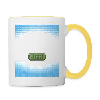 Startpixel für Schwimmen - Tasse zweifarbig - Weiß/Gelb - Rechts