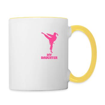 Your daughter My daughter martial arts lover - Contrasting Mug - white/yellow - Right