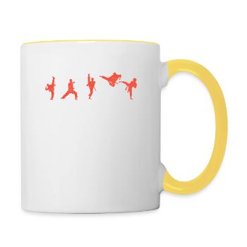 Papa Karate Dad Lustiger Papa Kampfsport Liebhaber - Tasse zweifarbig - Weiß/Gelb - Rechts