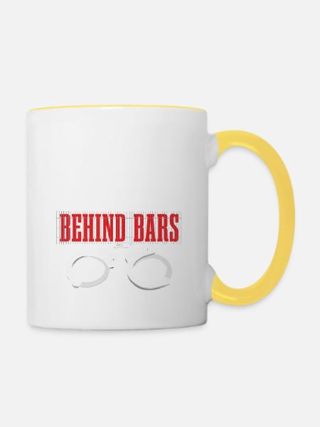 Krankenschwester Hinter Gittern Für Lustige - Tasse zweifarbig - Weiß/Gelb