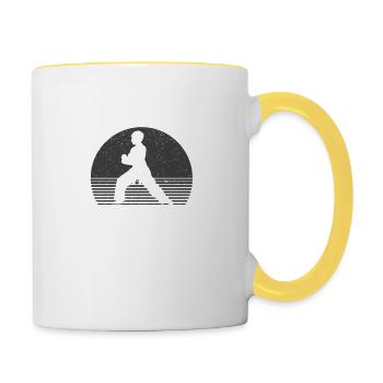 Level Up This Kid Is Now An Black Belt Karate - Contrasting Mug - white/yellow - Right