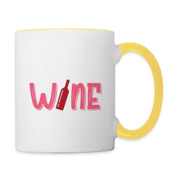 Pas pour me vanter mais je fais le meilleur vin - Mug contrasté - blanc/jaune - Droite