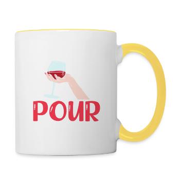 Ne prenez pas de décisions importantes - Mug contrasté - blanc/jaune - Droite