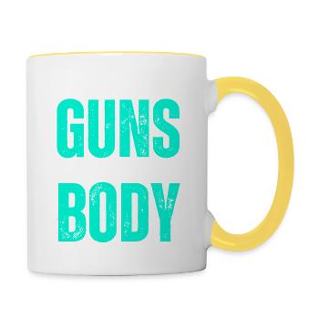 Regulieren Sie Waffen, nicht meinen Körper - Tasse zweifarbig - Weiß/Gelb - Rechts