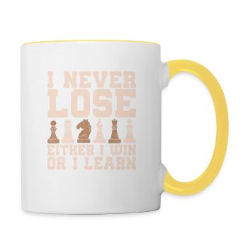 I Never Lose Either I Win Or I Learn Chess Board - Tasse zweifarbig - Weiß/Gelb - Rechts