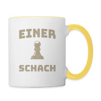 Einer von uns beiden ist besser im Schach als du - Tasse zweifarbig - Weiß/Gelb - Rechts