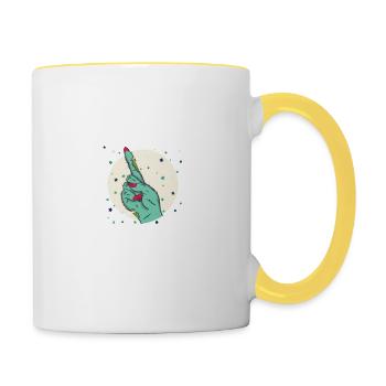 Badass Kidney transplant donor survivor - Contrasting Mug - white/yellow - Right