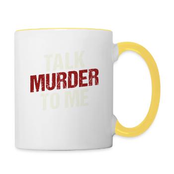 Talk to Me About Murder For All Crime Solvers - Contrasting Mug - white/yellow - Right
