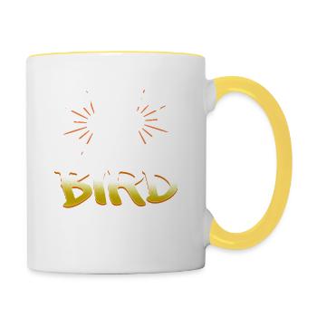 Vintage Juste un gars qui aime le thé de chasse aux oiseaux - Mug contrasté - blanc/jaune - Droite