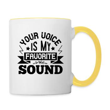 Your voice is my favorite sound - Contrasting Mug - white/yellow - Right