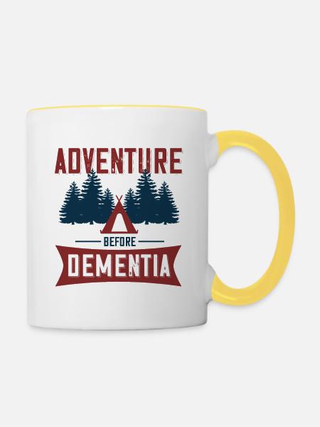 Abenteuer vor Demenz - Tasse zweifarbig - Weiß/Gelb