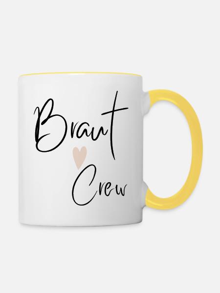 BRAUT crew - Tasse zweifarbig - Weiß/Gelb
