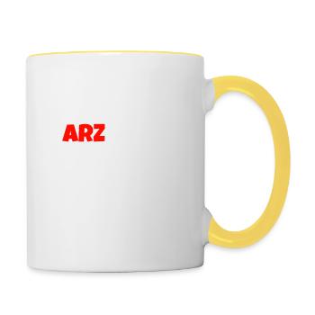 Arzgebirg mei Haamit - Tasse zweifarbig - Weiß/Gelb - Rechts