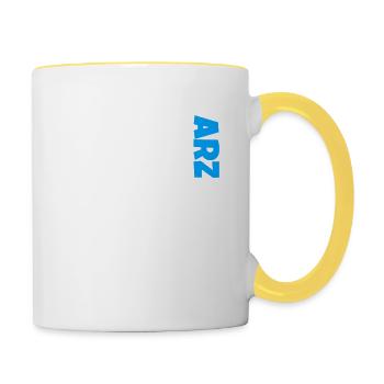 Arzgebirg mei Haamit - Tasse zweifarbig - Weiß/Gelb - Rechts