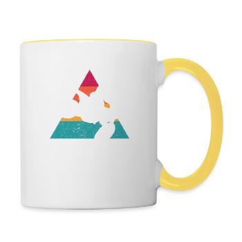 Vintage Dirt Bike Retro Sunset Dirtbike - Contrasting Mug - white/yellow - Right