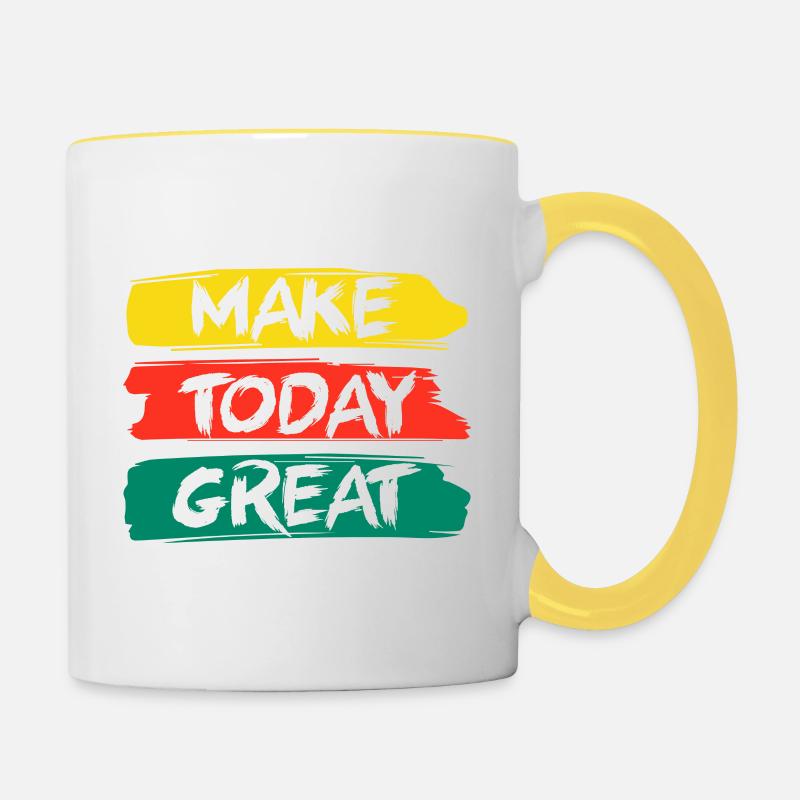 Make Today Great - Contrasting Mug - white/yellow