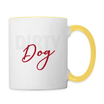 Dirty Dog - Tasse zweifarbig - Weiß/Gelb - Rechts